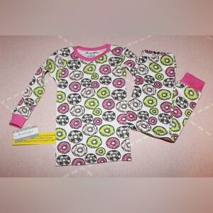 B Steps Toddler Girl 3T Pajamas Sports Doughnuts NWT